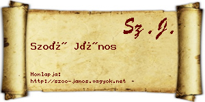 Szoó János névjegykártya